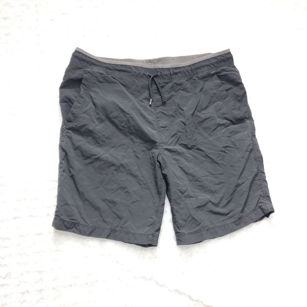 Mens Ripstop Athletic Hiking Shorts Black Drawstring Zip Pocket Size 36